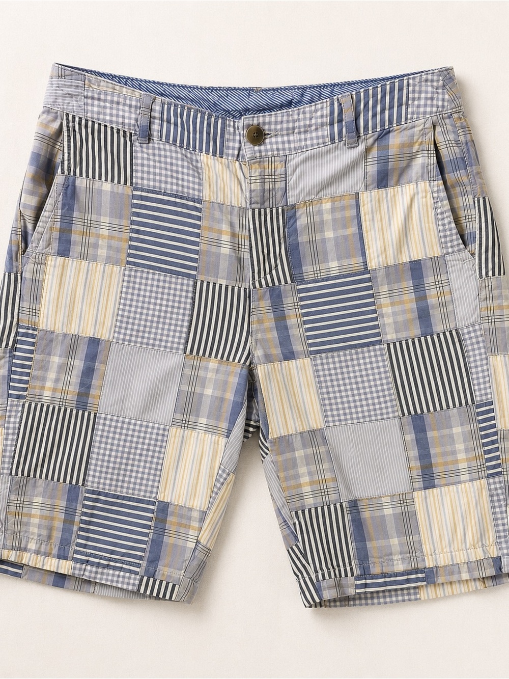 LL Bean Women’s Madras Patch Plaid Favorite Fit Shorts size 8 100% Cotton